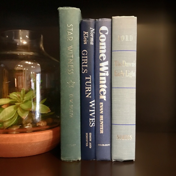 Other - Blue Silver Letter Decor Farmhouse Vintage Books